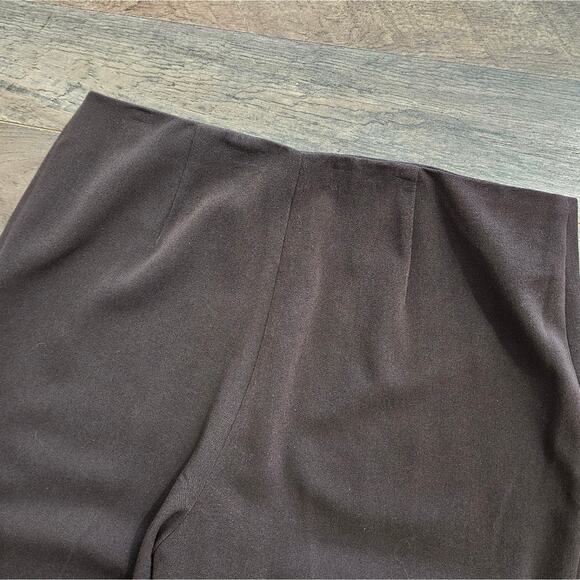 Mainbocher Wide Leg Brown Front Zip Up Dress Pants Size 6 Womens Minimal Career - Picture 5 of 9